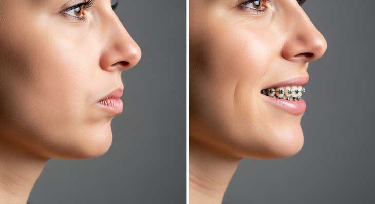 تغییر فرم لب بعد از ارتودنسی