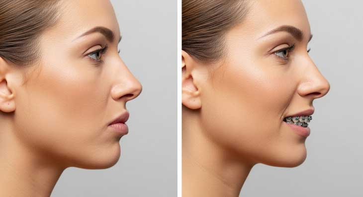 تغییر فرم لب بعد از ارتودنسی