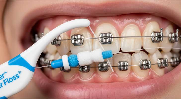 کشیدن نخ دندان در ارتودنسی