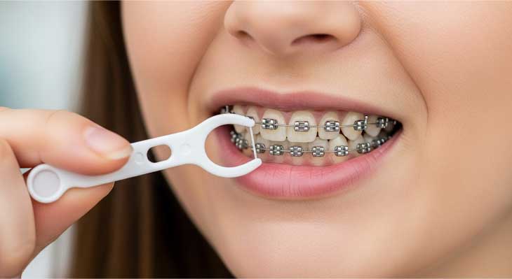 کشیدن نخ دندان در ارتودنسی