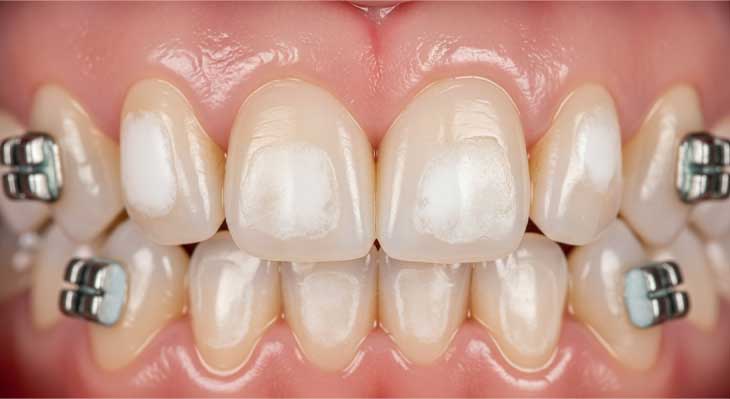 لکه سفید روی دندان ها پس از ارتودنسی