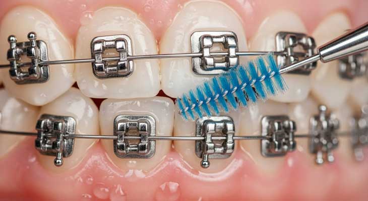 تمیز کردن براکت های ارتودنسی