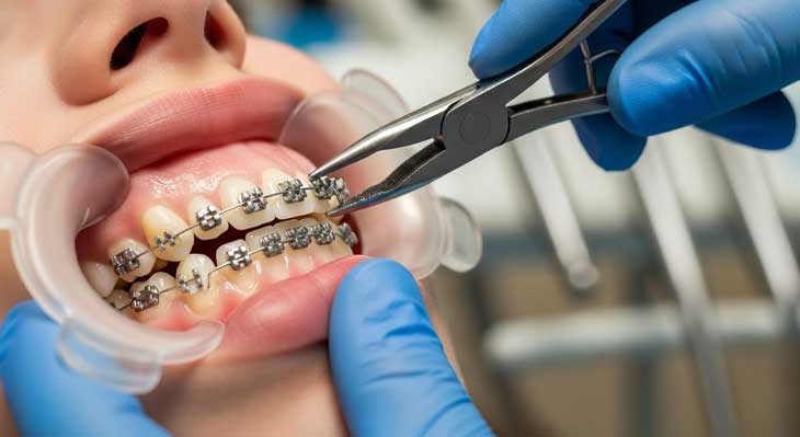 برداشتن براکت ارتودنسی